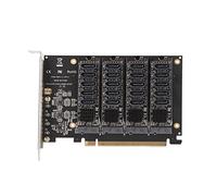 Tarjeta de Expansión PCIE X16, JMB585 Tarjeta Vertical PCIE a SATa 6G, Tarjeta Adaptadora PCIe NVME, Tarjeta de Expansión de Controlador de Host de 4 Discos PCIE X16
