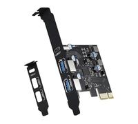 Tarjeta de expansión PCIExpress USB 3.0 de carga rápida de 3 puertos con tipo C y tipo A para PC de sobremesa, tarjeta adaptadora