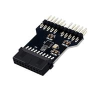 Tarjeta de expansión USB 3.0 de 19 pines a doble salida USB 2.0 de 9 pines para conversión de cabecera de placa base de escritorio, expansión USB de PC