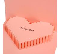Tarjeta de Felicitación 3D con una Forma de Corazón, Tarjetas de San Valentín con Sobre, Tarjetas de Felicitación Pop Up 3D, para el Día de San Valentín, Bodas y el Día de la Madre (B)