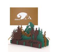 Tarjeta de felicitación 3D Pop Up de Suiza (madera), "Alpes suizos - cuerno de matterráneo" - Tarjeta de felicitación como recuerdo, cupón de viaje e invitación para senderismo, escalada y montañismo