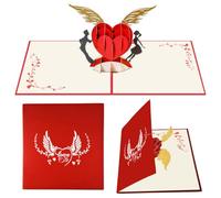 Tarjeta de Felicitación 3D Premium - Romántica Tarjeta Pop-Up para San Valentín, Aniversarios de Pareja y Bodas, Diseño de Papel Cortado Artesanal, Incluye Sobre - Perfecta como Invitación de Boda