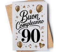 Tarjeta de felicitación 90 años hombre - 90 años cumpleaños mujer - regalo mujer hombre - Tarjetas de felicitación divertidas para mamá, papá, abuelo, abuela, para él, ella - Regalos 90 simpático - EU