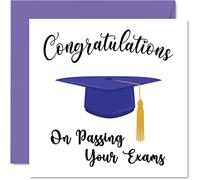 Tarjeta de felicitación aprobada para examen - Pasando tus exámenes - Regalos de aprobación de examen, tarjeta de felicitación bien hecha, tarjetas de felicitación de 145 mm x 145 mm para estudiantes, pase de examen, escuela, GCSE A Level College Uni University