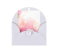 Tarjeta de felicitación artística de corte de papel rosa, 4 x 6 pulgadas, embalaje de sobre en forma de corazón, adecuado para todas las ocasiones.