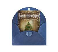 Tarjeta de felicitación azul - Tarjeta de felicitación en blanco con impresión de Feliz Navidad para cumpleaños, boda, día de San Valentín e invitación de fiesta