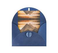 Tarjeta de felicitación azul - Tarjeta de felicitación vintage con impresión de gran pirámide egipcia en blanco para cumpleaños, boda, día de San Valentín e invitación a fiestas