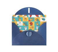 Tarjeta de felicitación azul YYHWHJDE con imagen del alfabeto de lenguaje de señas perfecta para el día de San Valentín, aniversario de boda e invitaciones de fiesta