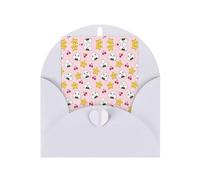 Tarjeta de felicitación blanca - Bonita tarjeta de bendición en blanco con impresión de bola de arroz para cumpleaños, boda, día de San Valentín e invitación a fiestas