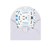 Tarjeta de felicitación blanca con sobre a juego - Día del Padre Amor Papá impresión en blanco bendecido diseño para cumpleaños, boda, día de San Valentín