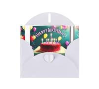 Tarjeta de felicitación blanca con sobres, hermosa impresión de feliz cumpleaños, perfecta para cumpleaños, boda, día de San Valentín y más, tarjetas en blanco
