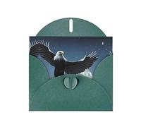 Tarjeta de felicitación con diseño de águila JKIEGOQ bajo las estrellas, color verde oscuro, 10 x 15 cm, para Navidad, día de San Valentín, boda, tarjetas de invitación a fiestas