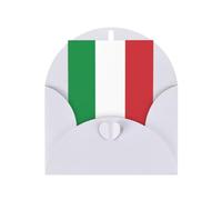 Tarjeta de felicitación con diseño de bandera de Italia para el día de la madre, Navidad, papel perlado de 4 x 6 pulgadas con sobre para cumpleaños