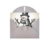 Tarjeta de felicitación con diseño de muñeco de nieve de Navidad, tarjeta en blanco con sobre, diseños únicos para invitaciones a festivales