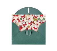 Tarjeta de felicitación con diseño de Papá Noel con diseño de Papá Noel, de papel perlado, interior en blanco para cumpleaños, Navidad, todas las ocasiones, 15,2 x 10,2 cm