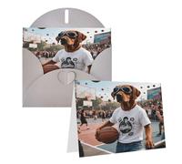 Tarjeta de felicitación con diseño de perro con gafas de sol en blanco con sobres, tarjetas de agradecimiento, tarjetas de notas para todas las ocasiones, tarjetas para Navidad, vacaciones, cumpleaños