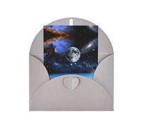 Tarjeta de felicitación con diseño de planeta espacial para el día de la madre, 10 x 15 cm, papel perlado con sobre, para cumpleaños