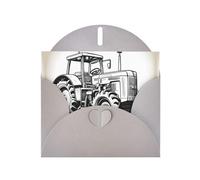 Tarjeta de felicitación con diseño de tractor de dibujos animados, tarjeta en blanco con sobre, diseños únicos para invitaciones a festivales
