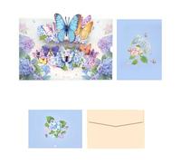 Tarjeta de felicitación con escultura de papel de flores que incluye sobre para el día del profesor, día de San Valentín, cumpleaños, aniversario, tarjeta de felicitación de mariposa