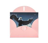 Tarjeta de felicitación con estampado de águila JKIEGOQ rosa bajo las estrellas, 10 x 15 cm, para Navidad, día de San Valentín, boda, tarjetas de invitación de fiesta