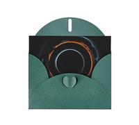 Tarjeta de felicitación con estampado de agujeros negros cósmicos de WHJSHOP verde oscuro - Papel nacarado de alta gama, doble cara, efecto perlado, hebilla de amor, sobre de papel perlado
