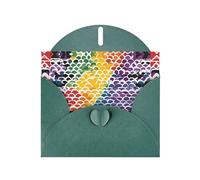 Tarjeta de felicitación con estampado de arcoíris de orgullo gay YYHWHJDE verde oscuro, 15,2 x 10,2 cm, diseño moderno y único para varias ocasiones