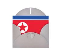 Tarjeta de felicitación con estampado de bandera coreana, tarjeta en blanco con sobre, diseños únicos para invitaciones a festivales