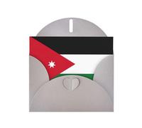 Tarjeta de felicitación con estampado de bandera de Jordania, tarjeta en blanco con sobre, diseños únicos para invitaciones a festivales