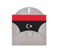 Tarjeta de felicitación con estampado de bandera de Libia, tarjeta en blanco con sobre, diseños únicos para invitaciones a festivales