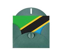 Tarjeta de felicitación con estampado de bandera de Tanzania de JKIEGOQ verde oscuro de 4 x 6 pulgadas para Navidad, día de San Valentín, boda, tarjetas de invitación de fiesta