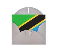 Tarjeta de felicitación con estampado de bandera de Tanzania, tarjeta en blanco con sobre, diseños únicos para invitaciones a festivales