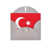 Tarjeta de felicitación con estampado de bandera de Turquía, tarjeta en blanco con sobre, diseños únicos para invitaciones a festivales