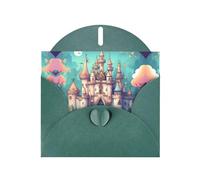 Tarjeta de felicitación con estampado de castillo clásico JKIEGOQ verde oscuro de 4 x 6 pulgadas para Navidad, día de San Valentín, boda, tarjetas de invitación de fiesta
