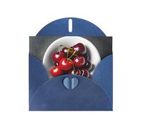 Tarjeta de felicitación con estampado de cerezas frescas, tarjeta en blanco con sobre, diseños únicos para invitaciones a festivales