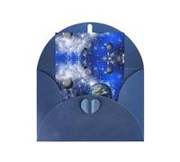 Tarjeta de felicitación con estampado de galaxia y planeta para el día de la madre, papel perlado de 4 x 6 pulgadas con sobre para cumpleaños