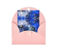 Tarjeta de felicitación con estampado de galaxia y planeta para el día de la madre, papel perlado de 4 x 6 pulgadas con sobre para cumpleaños