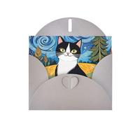 Tarjeta de felicitación con estampado de gato con orejas rosadas, tarjetas de cumpleaños de papel perlado personalizadas para cumpleaños, bodas, invitaciones, nota de agradecimiento