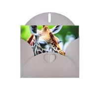 Tarjeta de felicitación con estampado de jirafa de dibujos animados, tarjeta en blanco con sobre, diseños únicos para invitaciones a festivales