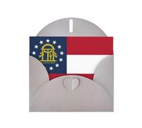 Tarjeta de felicitación con estampado de la bandera de Georgia, tarjeta en blanco con sobre, diseños únicos para invitaciones a festivales