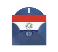 Tarjeta de felicitación con estampado de la bandera de JKIEGOQ azul de Paraguay de 4 x 6 pulgadas para Navidad, día de San Valentín, boda, tarjetas de invitación de fiesta