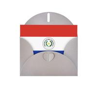 Tarjeta de felicitación con estampado de la bandera de JKIEGOQ gris de Paraguay de 4 x 6 pulgadas para Navidad, día de San Valentín, boda, tarjetas de invitación de fiesta