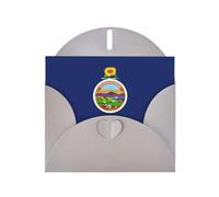 Tarjeta de felicitación con estampado de la bandera del estado de Kansas, tarjeta en blanco con sobre, diseños únicos para invitaciones a festivales