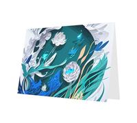 Tarjeta de felicitación con estampado de libélula azul con sobre, diseños únicos para invitaciones a festivales