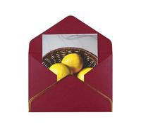 Tarjeta de felicitación con estampado de limones de una canasta de papel, mitad plegable para tarjetas de cumpleaños, boda, fiesta.