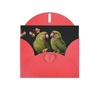 Tarjeta de felicitación con estampado de loros de oliva, tarjeta de felicitación con sobres de cartulina plegados para todas las ocasiones