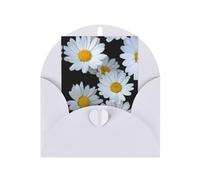 Tarjeta de felicitación con estampado de margaritas blancas para el día de la madre, papel perlado de 4 x 6 pulgadas con sobre para cumpleaños