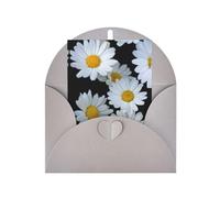 Tarjeta de felicitación con estampado de margaritas blancas para el día de la madre, papel perlado de 4 x 6 pulgadas con sobre para cumpleaños