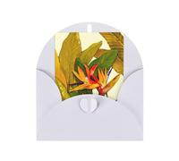 Tarjeta de felicitación con estampado de pájaro tropical del paraíso para el día de la madre, 10 x 15 cm, papel perlado con sobre, para cumpleaños