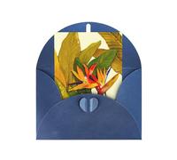 Tarjeta de felicitación con estampado de pájaro tropical del paraíso para el día de la madre, 10 x 15 cm, papel perlado con sobre, para cumpleaños