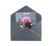 Tarjeta de felicitación con estampado de piedras de spa y rosas, tarjeta de felicitación en blanco, tarjeta de invitaciones, tarjeta de agradecimiento con sobres